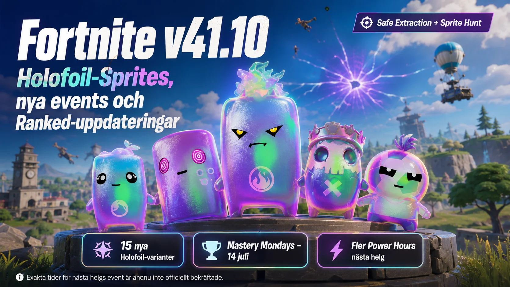 Nya Holofoil-Sprites, Power Hours och veckans events i Fortnite